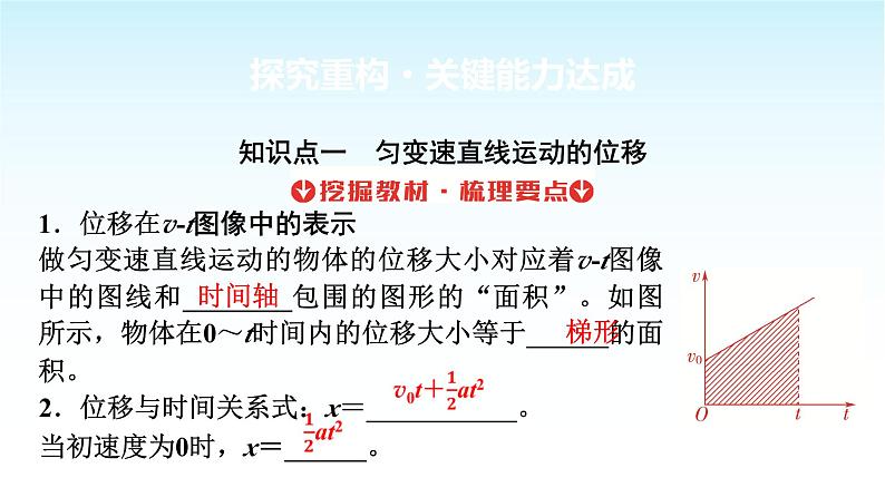 人教版高中物理必修第一册第二章第3节匀变速直线运动的位移与时间的关系课件第3页