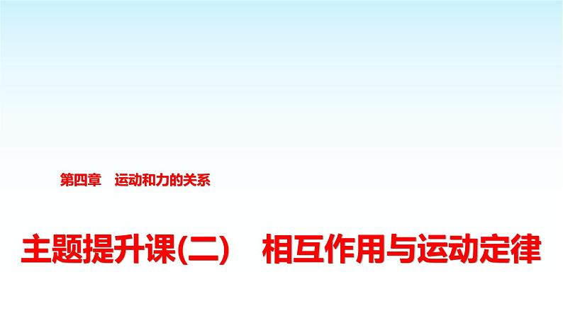 人教版高中物理必修第一册第四章主题提升课(二)相互作用与运动定律课件第1页