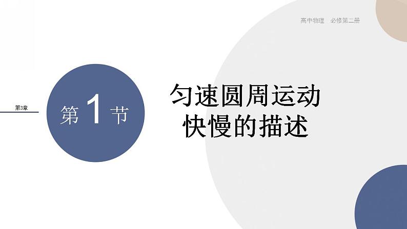 2024-2025学年高一物理必修第二册（鲁科版）教学课件 3.1 匀速圆周运动快慢的描述01