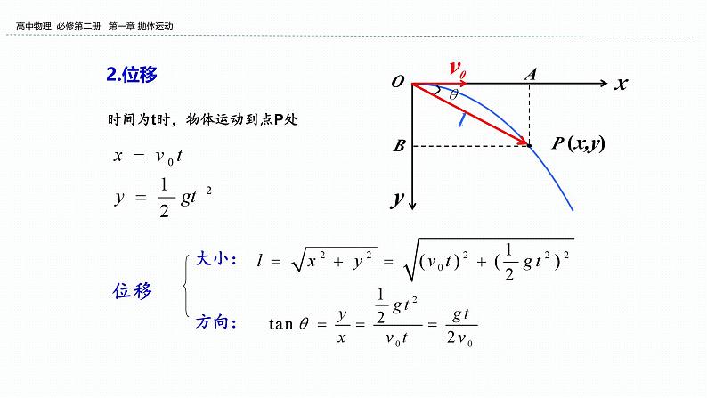 2024-2025学年高一物理必修第二册（粤教版）教学课件 第一章抛体运动 第三节平抛运动 第2课时平抛运动第8页