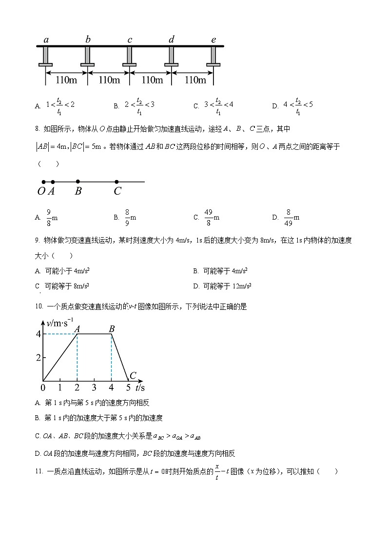 河北省邯郸市武安市第一中学2024-2025学年高一上学期9月月考物理试题  Word版无答案第3页