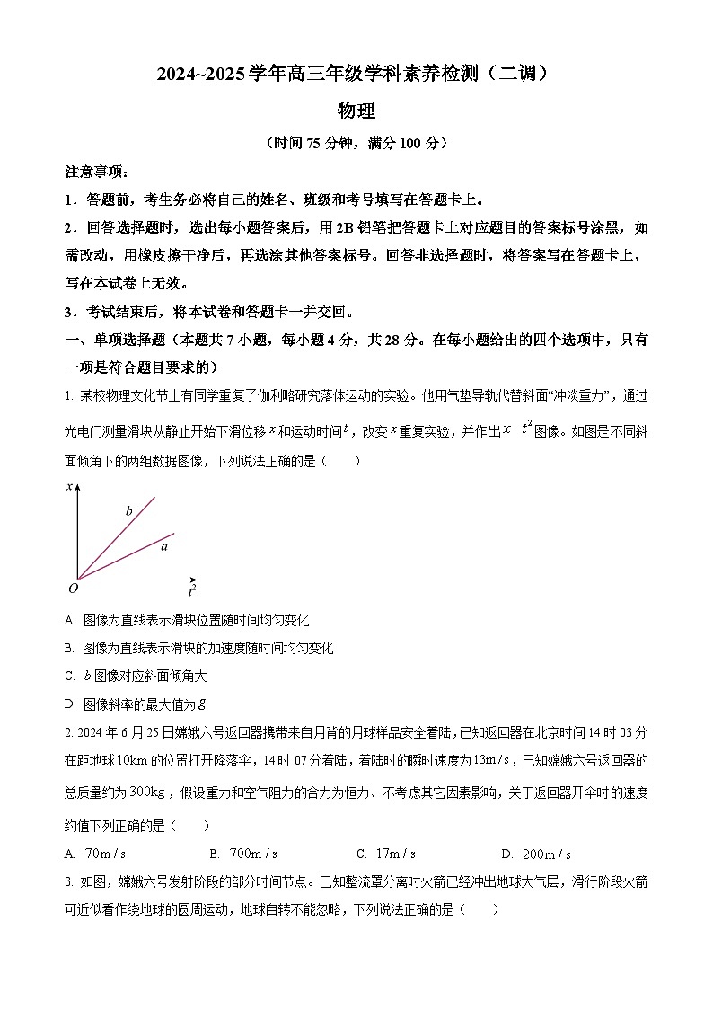 河北省衡水市2024-2025学年高三上学期9月月考物理试题  Word版无答案第1页