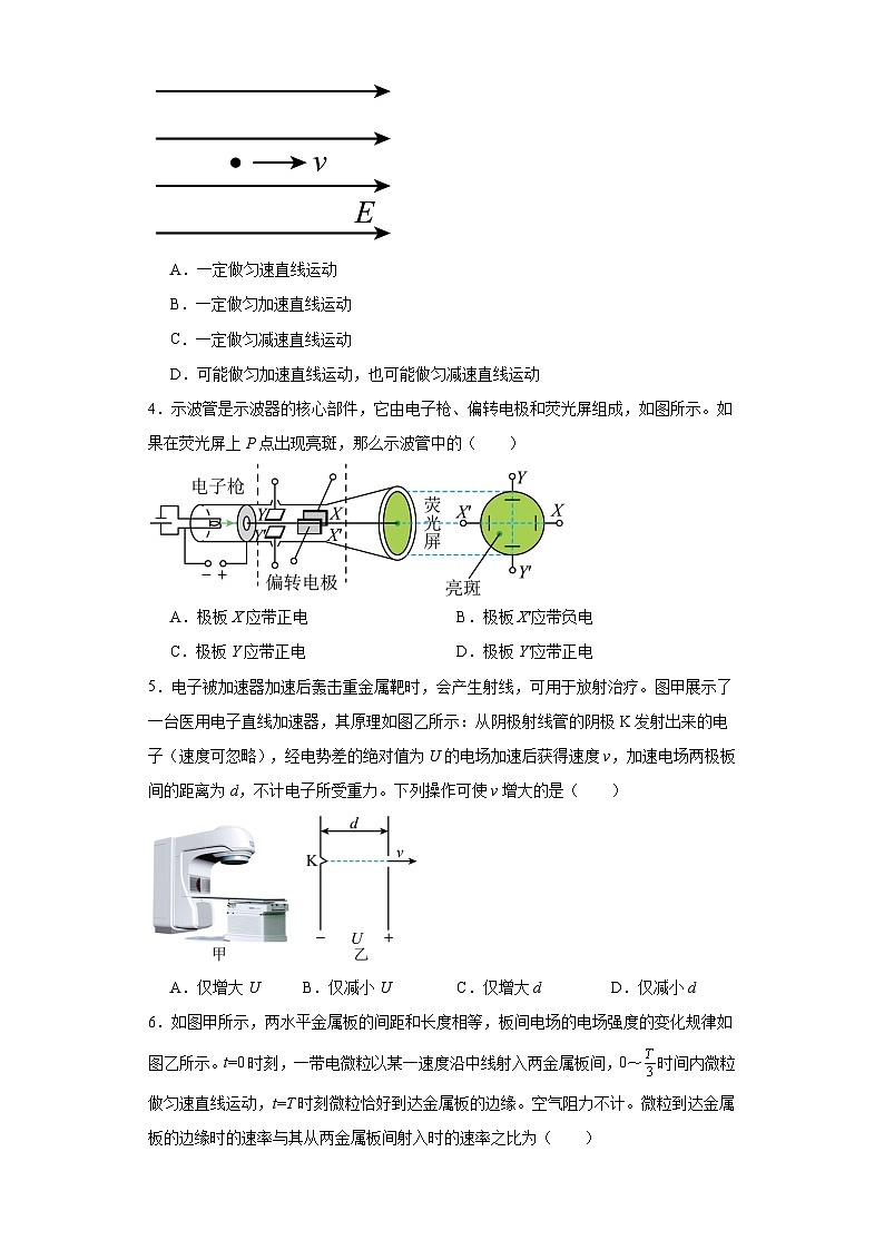 10.5   带电粒子在电场中的运动（练习）（原卷版）第2页