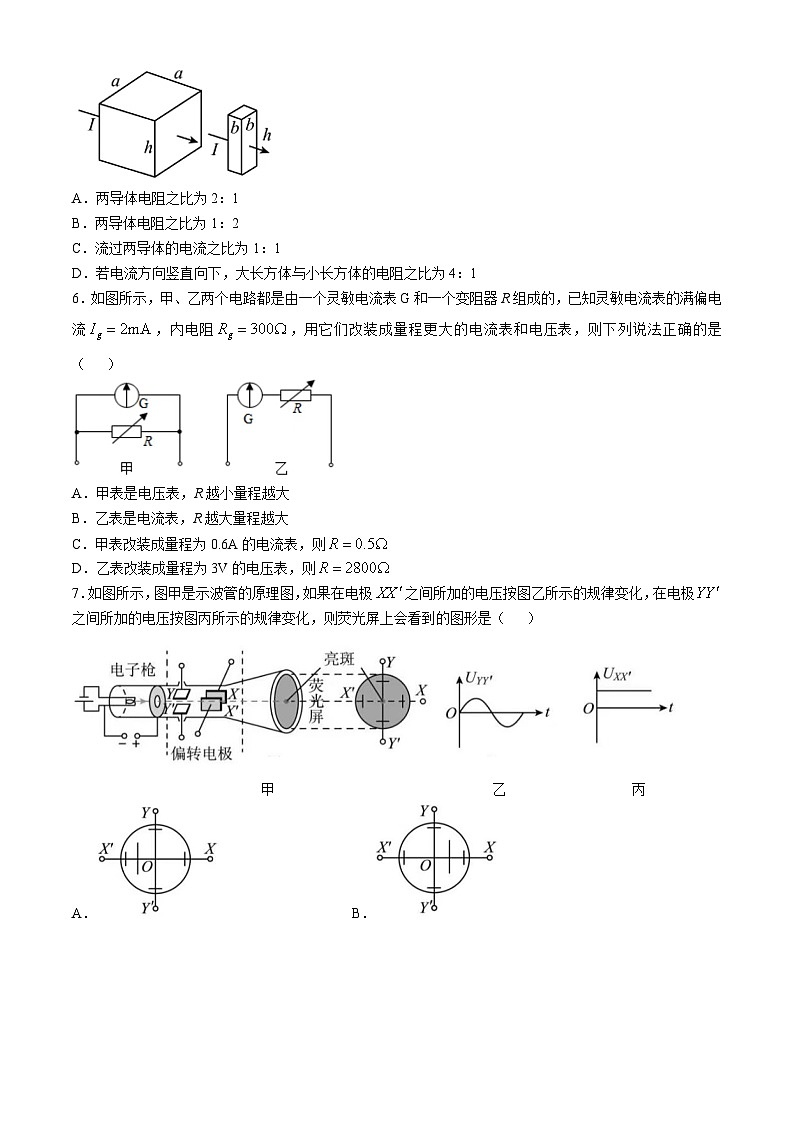 浙江省杭州市精诚联盟2024-2025学年高二上学期10月联考物理试题（Word版附答案）第2页