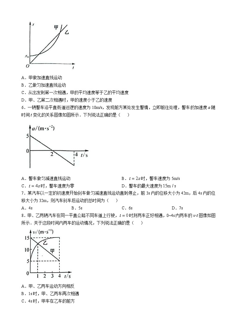 山西省2024-2025学年高一上学期10月联合测评物理试题第2页