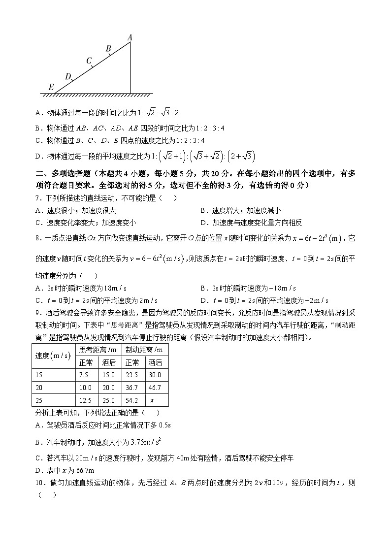 湖南省长沙麓山国际实验学校2024-2025学年高一上学期第一次月考物理试卷第2页