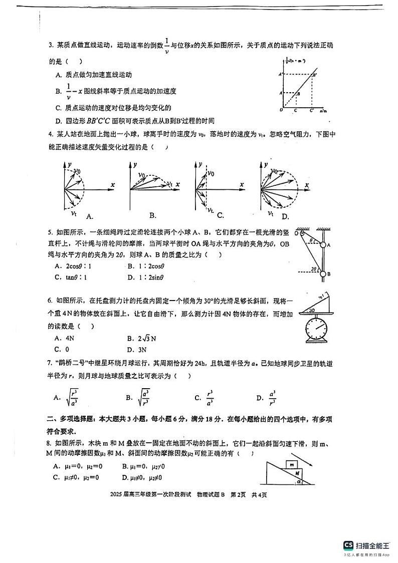深圳中学2025届高三上学期10月月考物理试题+答案第2页