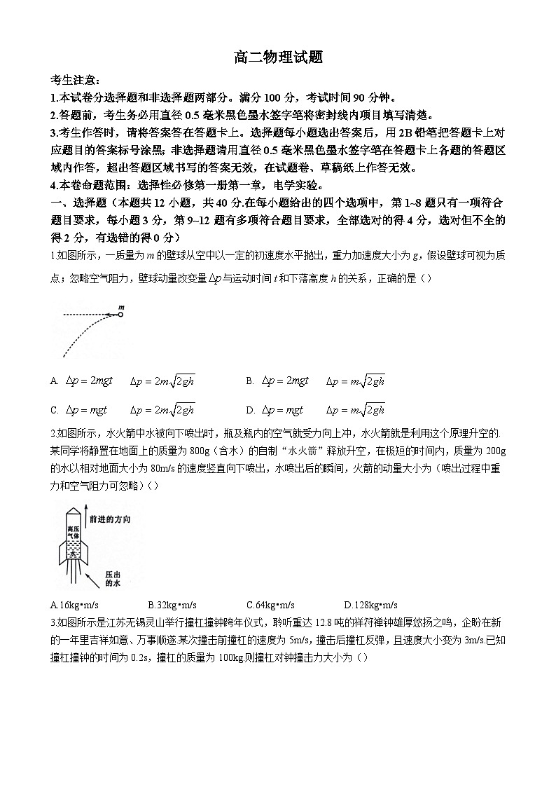 山东省菏泽市鄄城县第一中学2024-2025学年高二上学期10月月考物理试题01
