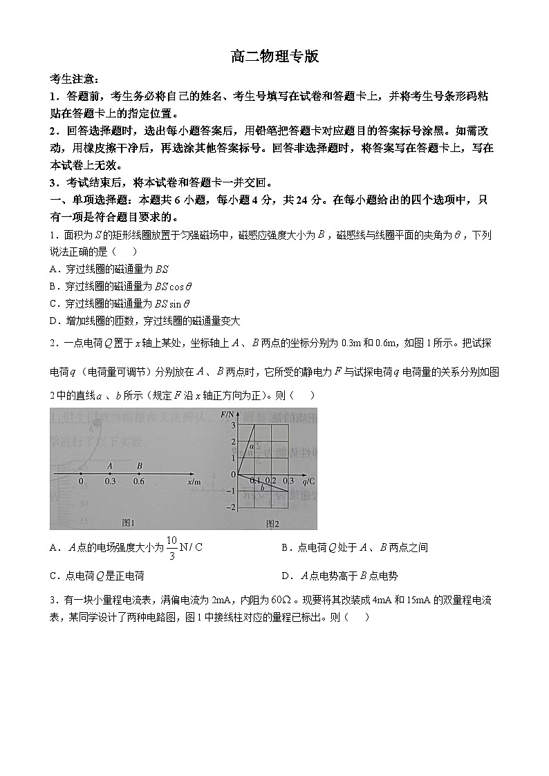 湖南省名校大联考2024-2025学年高二上学期10月月考物理试题 Word版含解析第1页