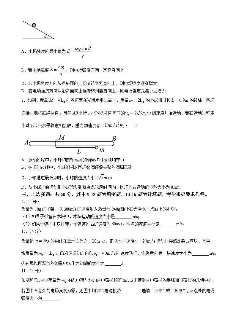 福建省晋江市养正中学2024-2025学年高二上学期10月月考物理试题(无答案)第3页
