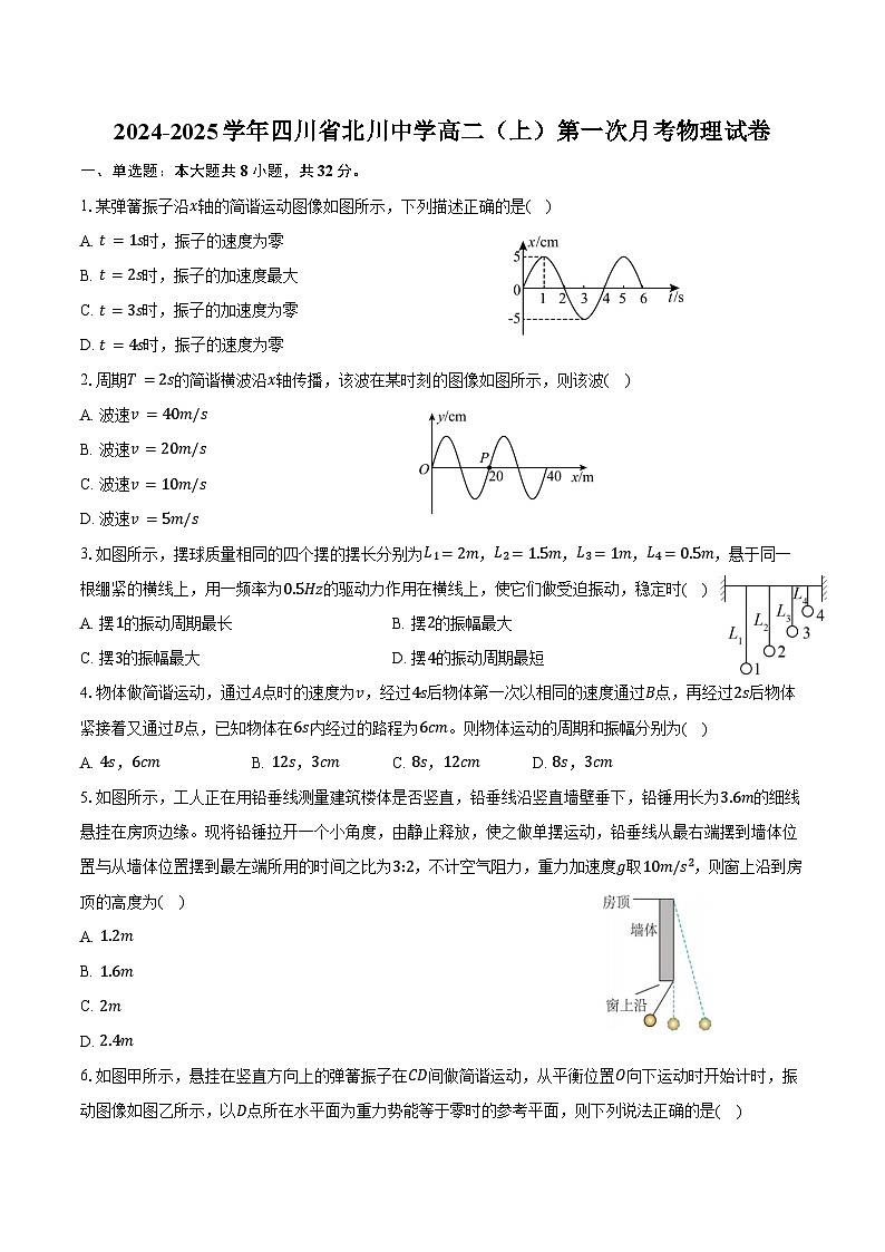 2024-2025学年四川省北川中学高二（上）第一次月考物理试卷（含解析）第1页