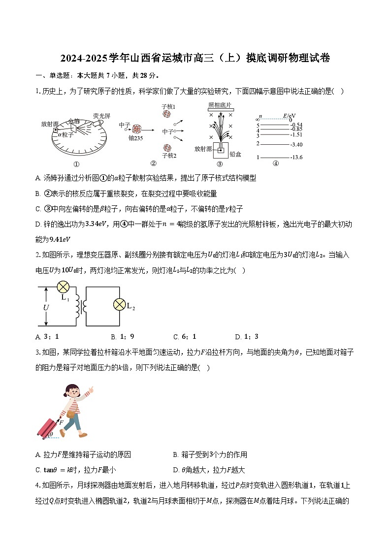 2024-2025学年山西省运城市高三（上）摸底调研物理试卷（含解析）01