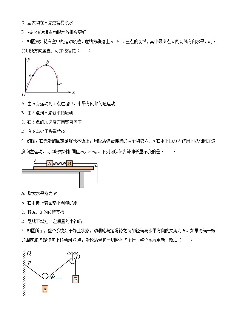 吉林省东北师范大学附属中学2024-2025学年高三上学期第一次摸底考试物理试卷 Word版无答案第2页