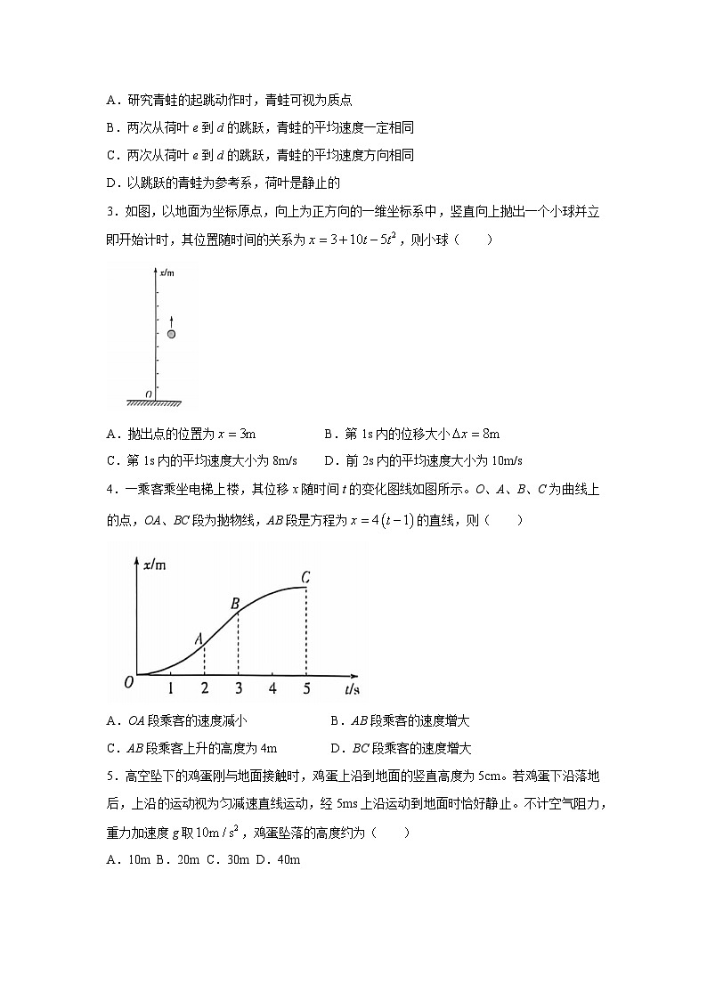 [物理][物理]安徽省2024-2025学年高一上学期10月联考试卷(解析版)02