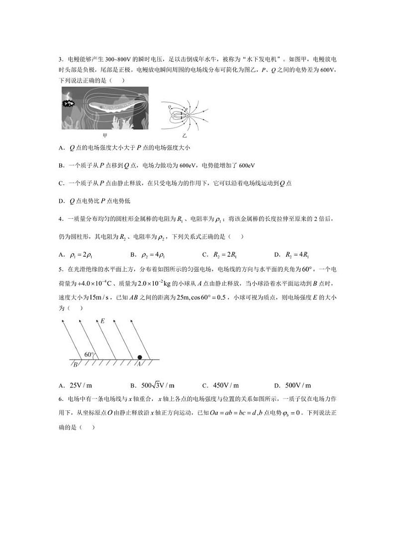 [物理]广东省河源市2024～2025学年高二上学期10月月考试题(有解析)第2页