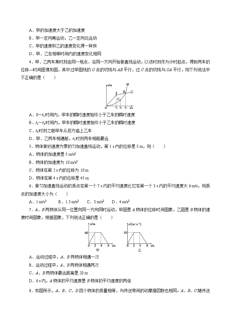 高一物理期中模拟卷（考试版A4）【测试范围：人教2019必修第一册，1~3章】（江苏专用）第2页
