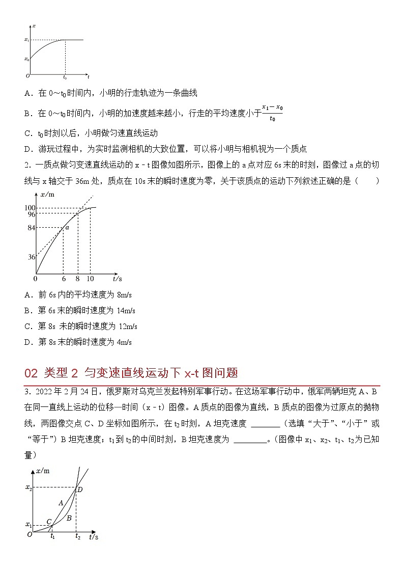 2025年高考物理：图像专题 专题01运动学中的图像问题（共15种图像类型）-学案原卷版第2页
