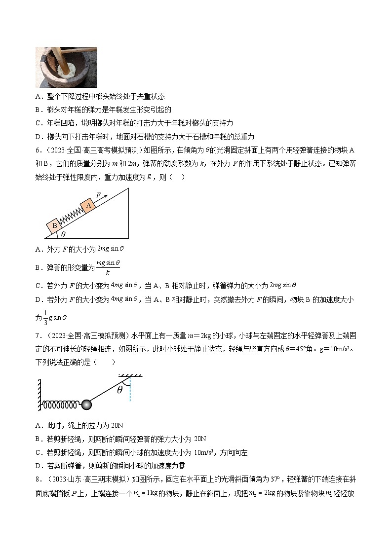 2024高考物理一轮复习第12讲牛顿运动定律(练习)(学生版+解析)第2页