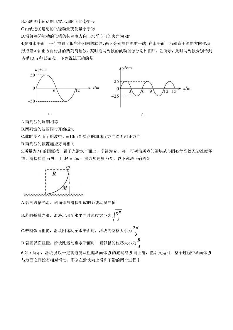 湖南省湖南师范大学附属中学2025届高三上学期月考（二）物理第2页