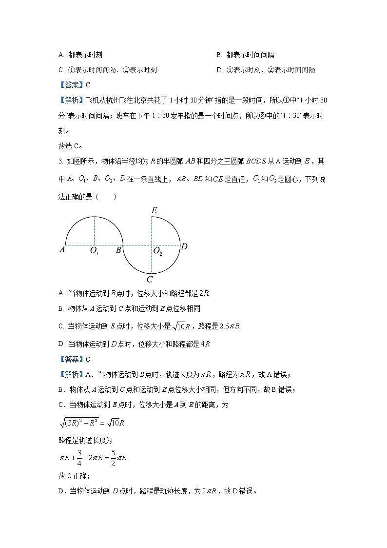 安徽省亳州市涡阳县2024-2025学年高一上学期10月月考物理试题（解析版）第2页