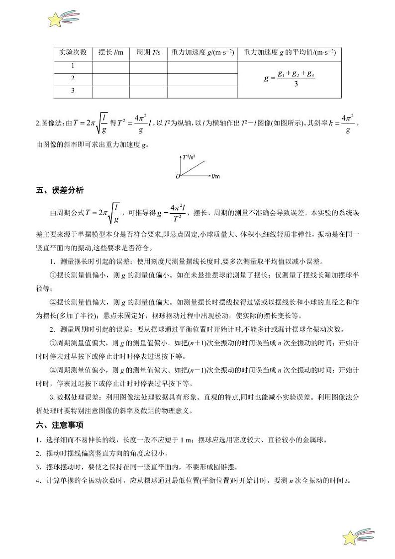 2.5 实验：用单摆测量重力加速度（学生版） 2024-2025学年高二物理同步学与练（ 人教版2019选择性必修第一册）第3页