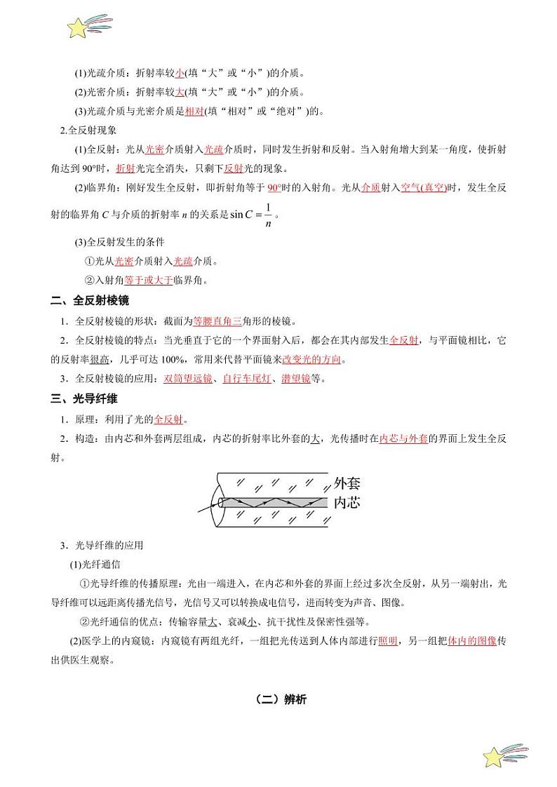 4.2 全反射（教师版） 2024-2025学年高二物理同步学与练（ 人教版2019选择性必修第一册）第2页