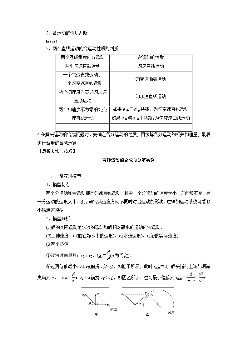【高中物理】一轮复习：考点归纳 专题04  《曲线运动、万有引力与航天》-学案第2页
