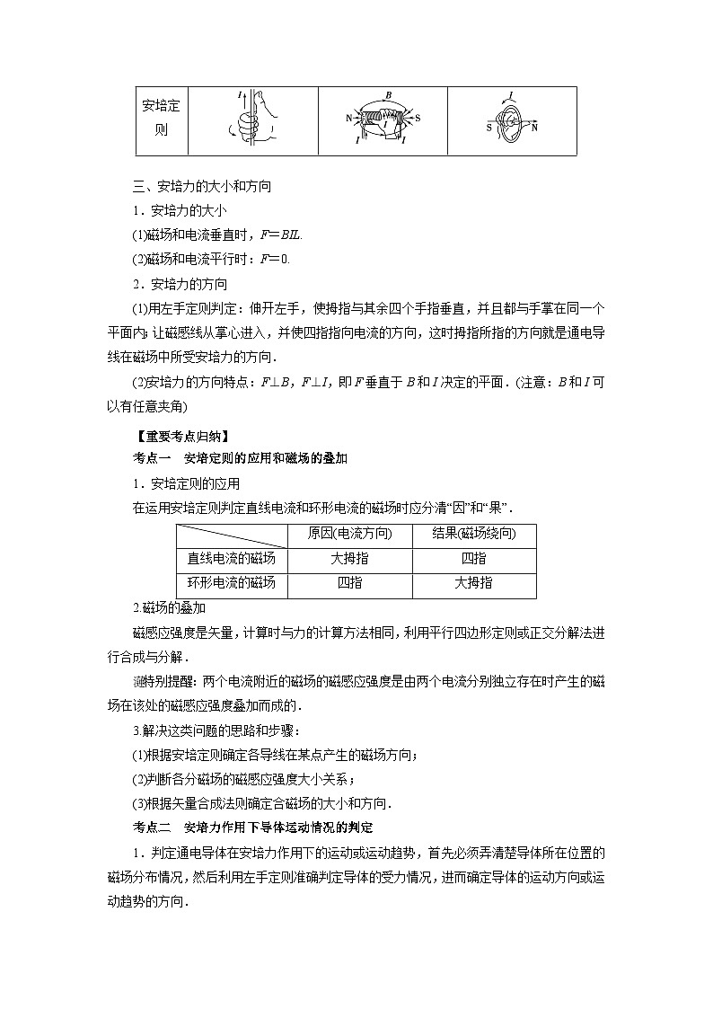 【高中物理】一轮复习：考点归纳 专题09  《磁场》-学案第2页