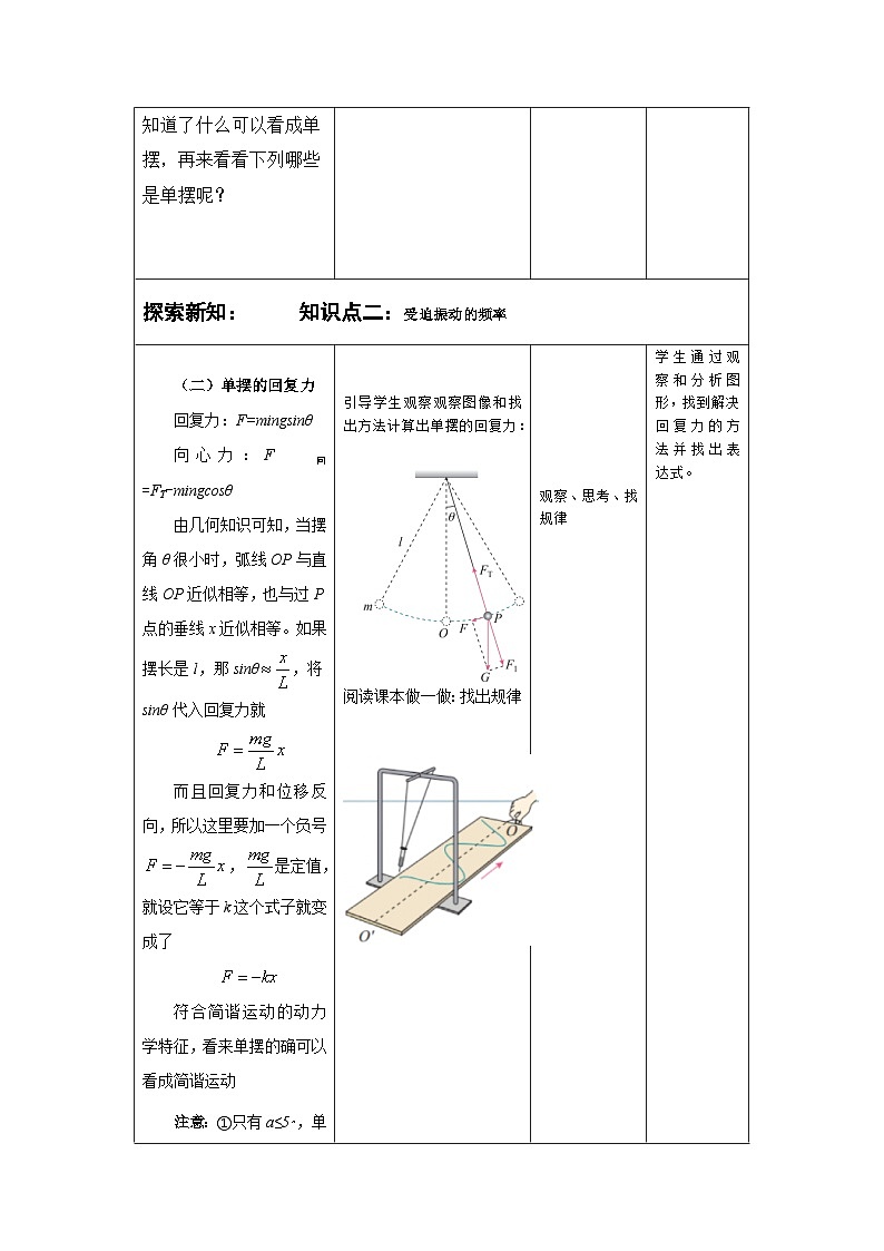 2.4   单摆----教学评大单元分课时教学设计第3页