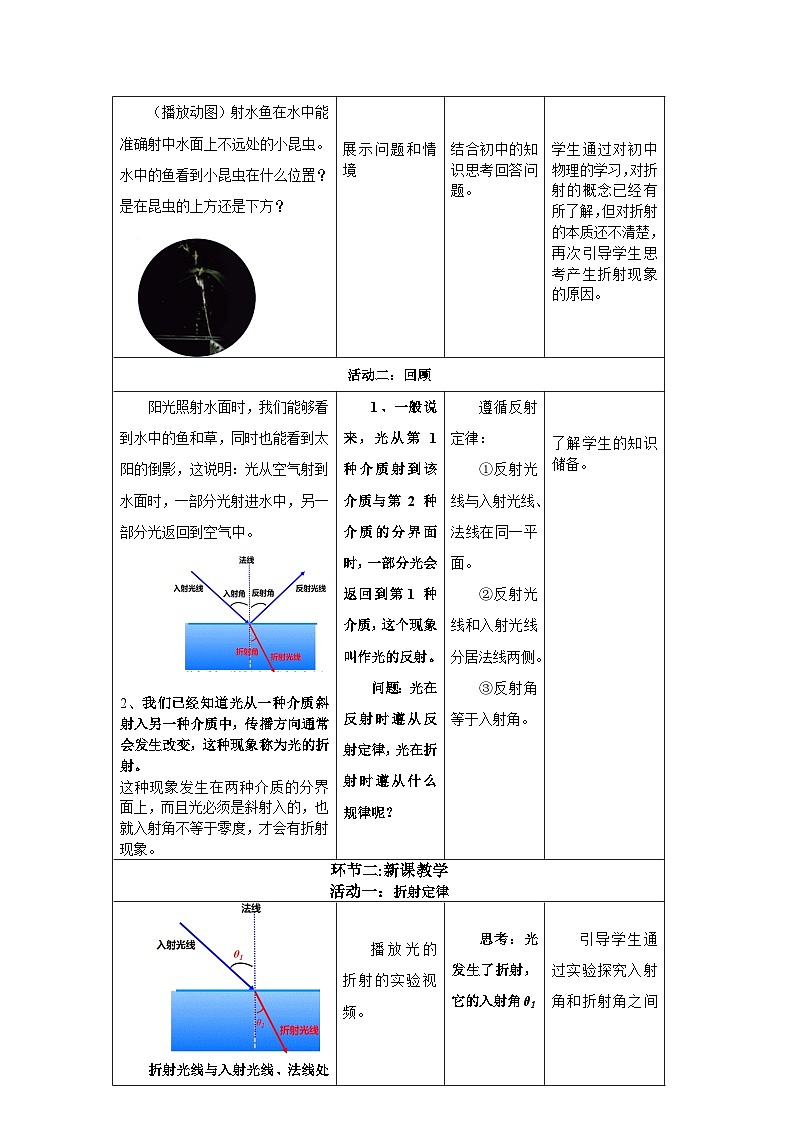 第四章 第一节 光的折射-----教学评大单元分课时教学设计02