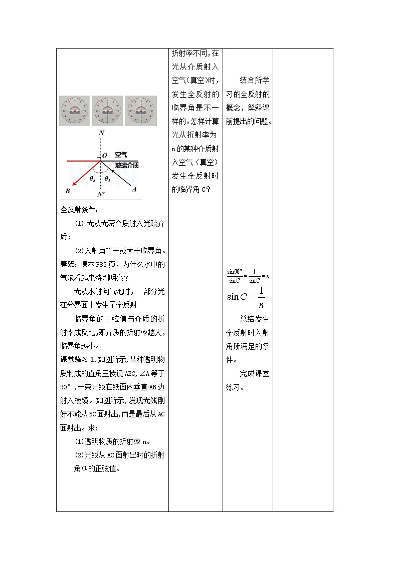 第四章 第二节 全反射------教学评大单元分课时教学设计03