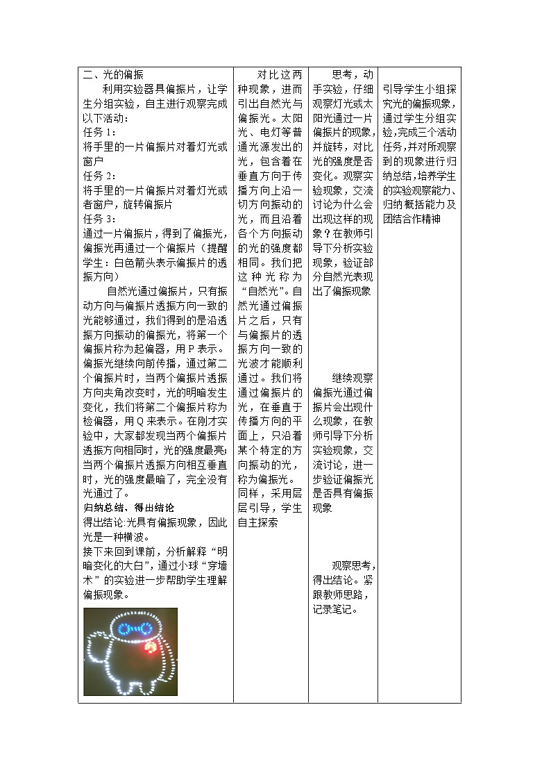 第四章 第六节 光的偏振 激光------教学评大单元分课时教学设计03