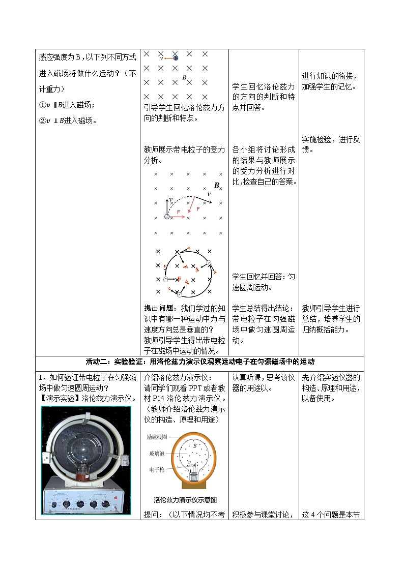 1.3  带电粒子在匀强磁场中的运动 ---教学评大单元分课时教学设计03