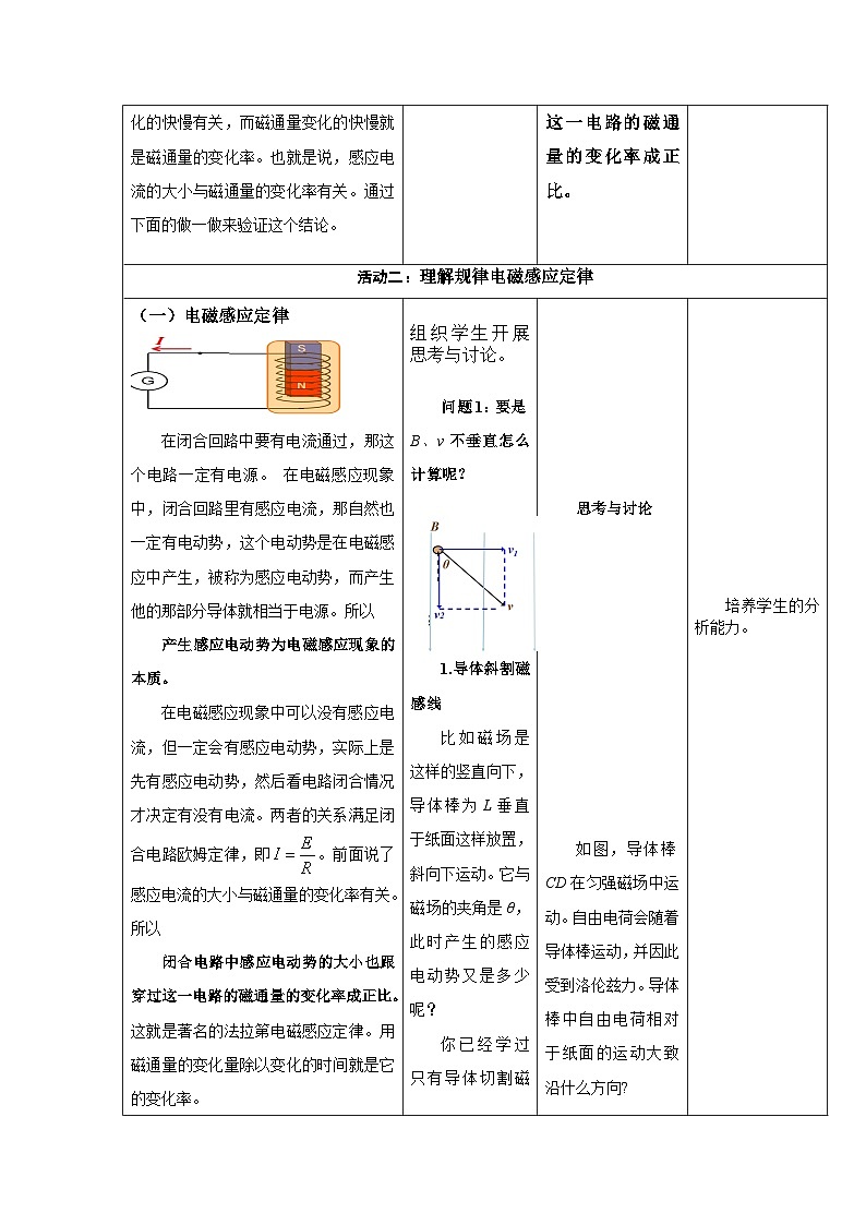 2.2 法拉第电磁感应定律 ---教学评大单元分课时教学设计03