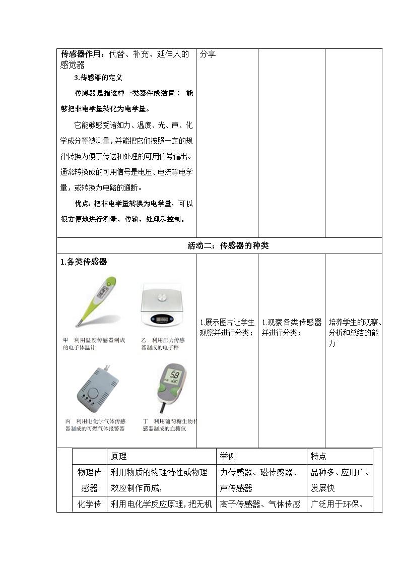 5.1 认识传感器    ---教学评大单元分课时教学设计03