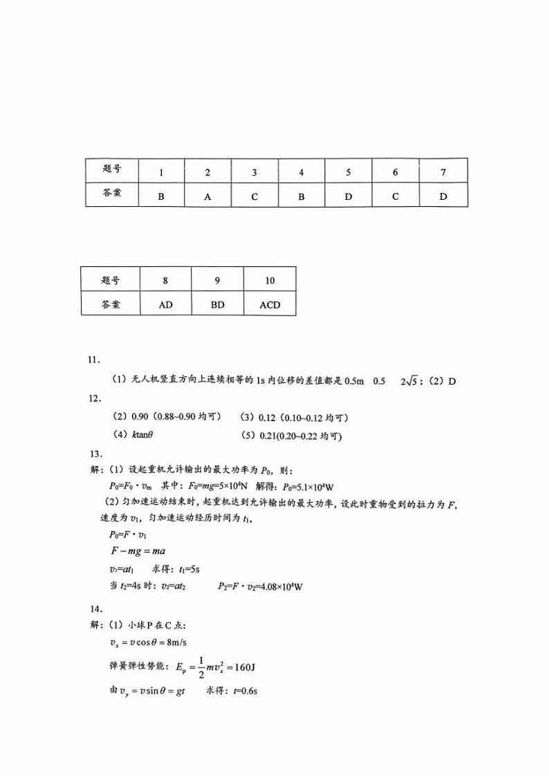 物理答案第1页