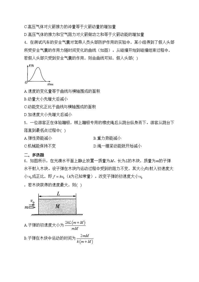 考点10 动量—五年（2020—2024年）高考物理真题专项分类汇编(含答案)第2页