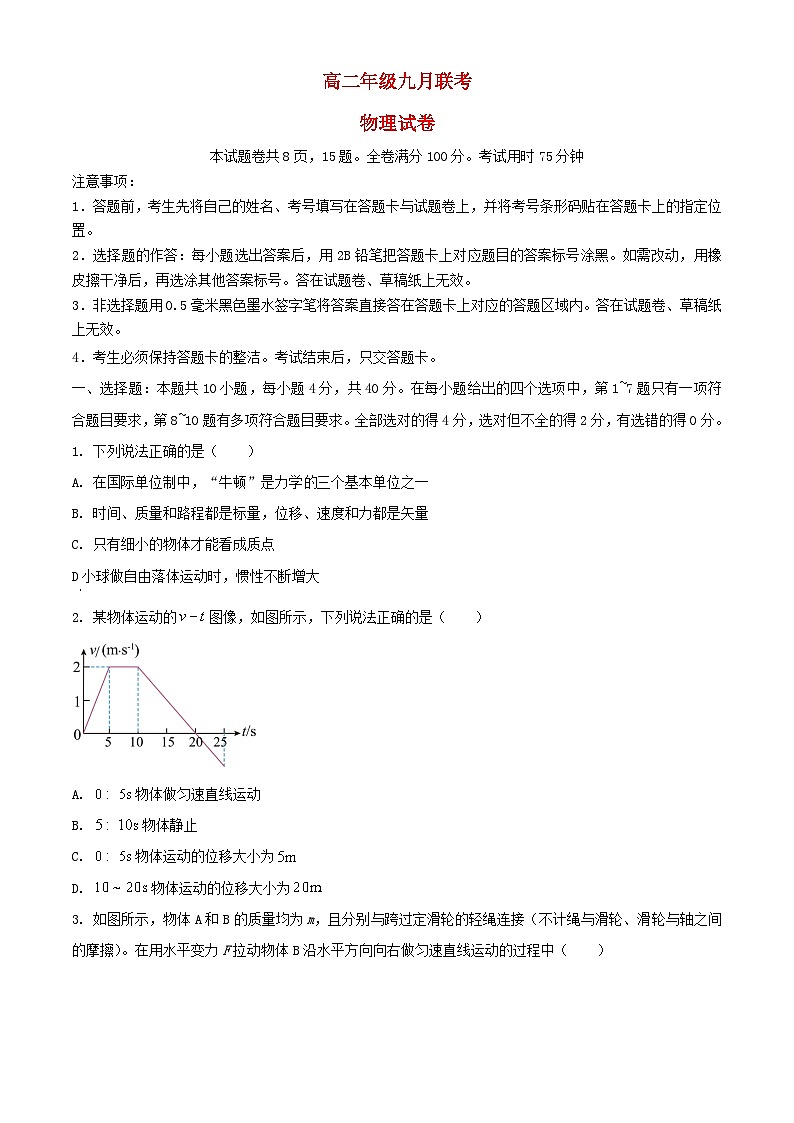 湖北树施鄂西南三校联盟2023_2024学年高二物理上学期9月月考试题含解析第1页