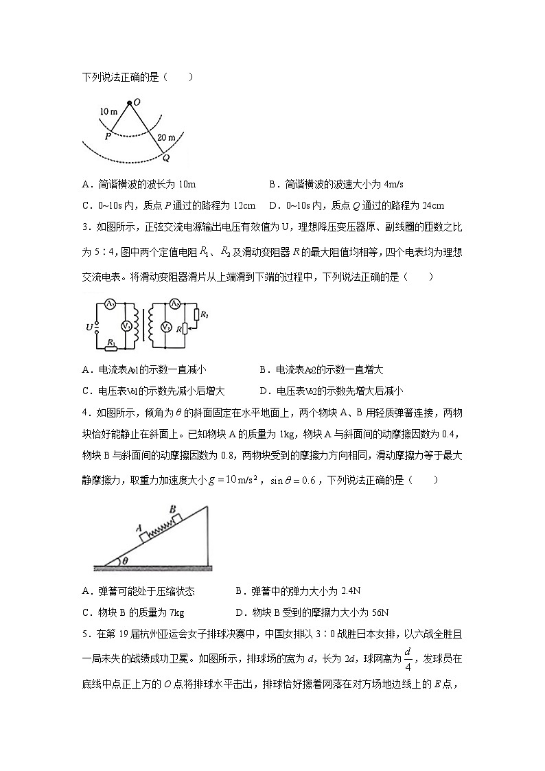 河北省保定市九校2024届高三下学期二模物理试卷(解析版)第2页