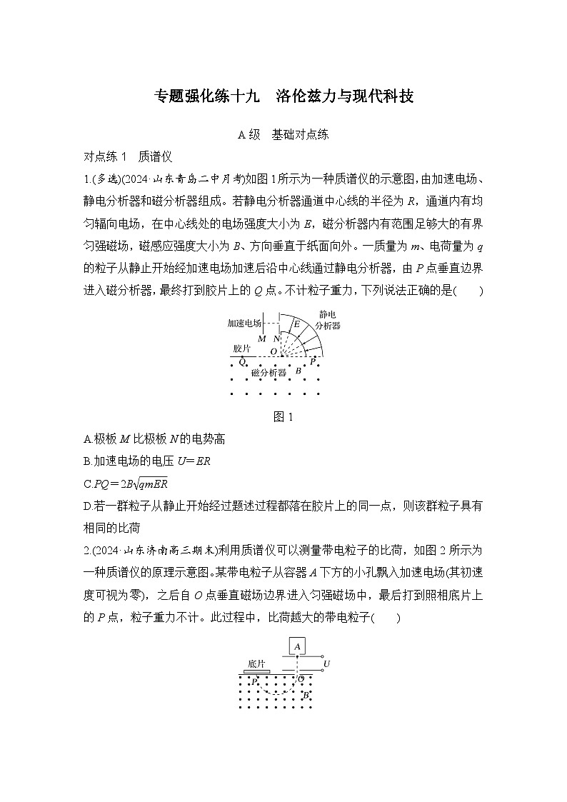 【高考物理】一轮复习：专题强化练（2025版创新设计）19、专题强化练十九　洛伦兹力与现代科技01