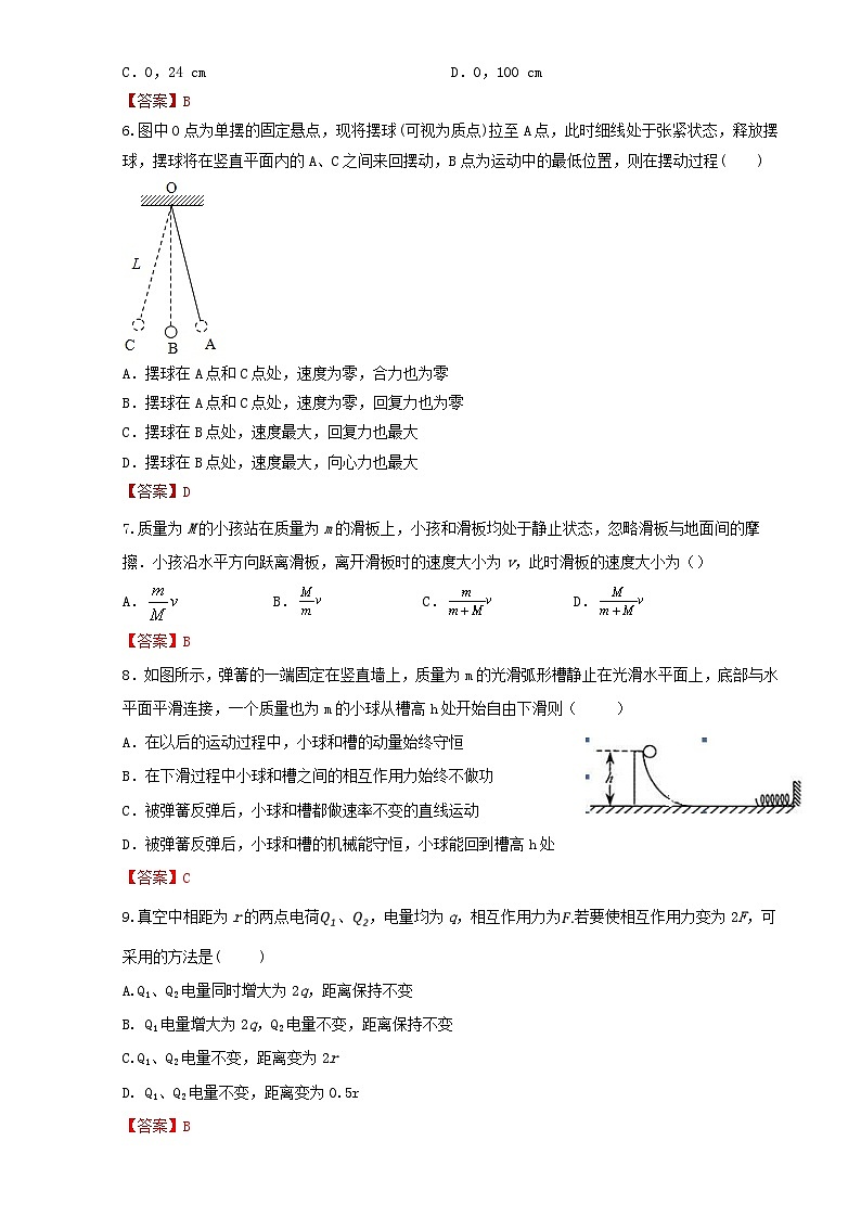甘肃省兰州市等2地2022_2023学年高二物理上学期期末考试试卷含解析第2页