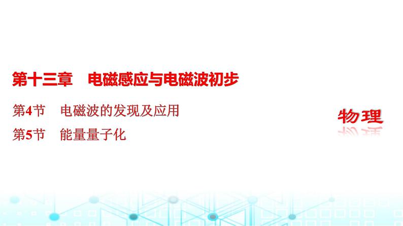 人教版高中物理必修第三册第十三章电磁感应与电磁波初步第四节电磁波的发现及应用第五节能量量子化课件第1页