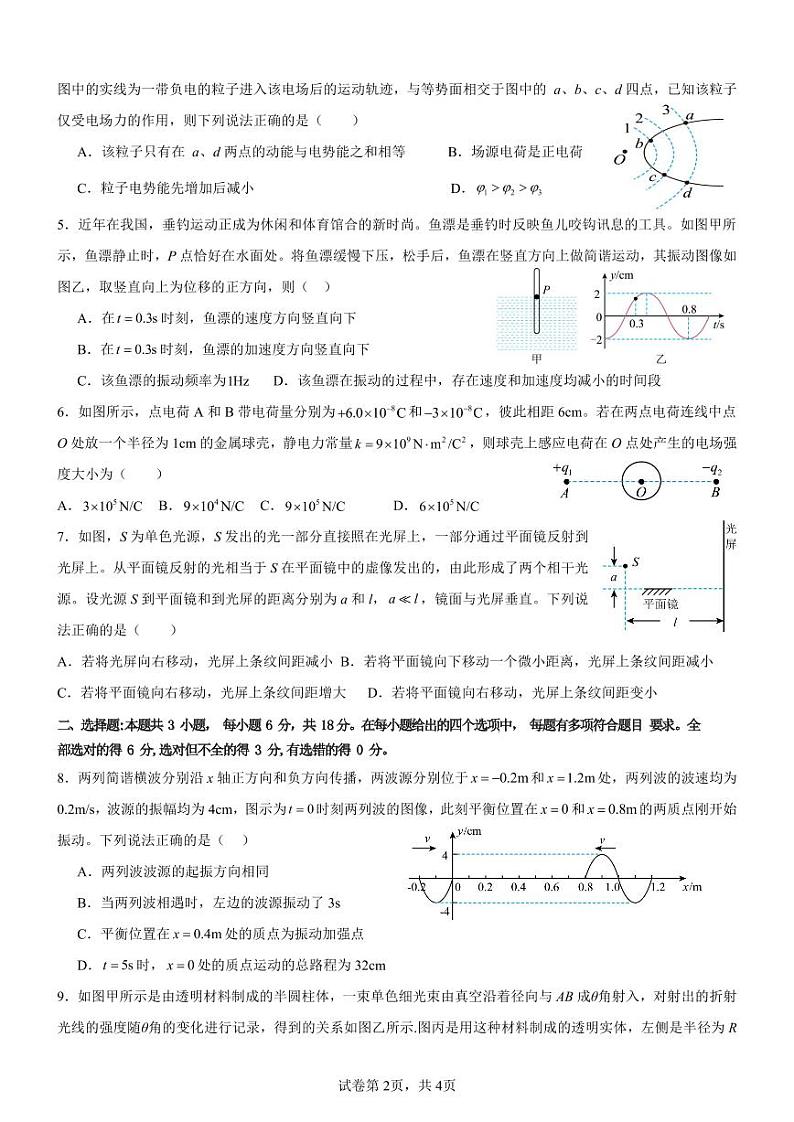 广东省深圳市盐田高级中学2024-2025学年高二上学期11月期中考试物理试题02