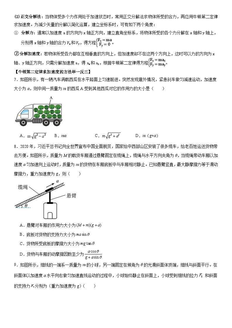 人教版高中物理必修一 同步精讲精练4.3牛顿第二定律（学生版）第3页