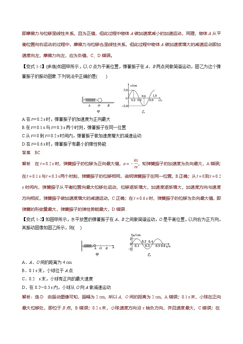 人教版高中物理选择性必修一 同步精讲精练专题2.1 简谐运动【八大题型】（教师版）第2页