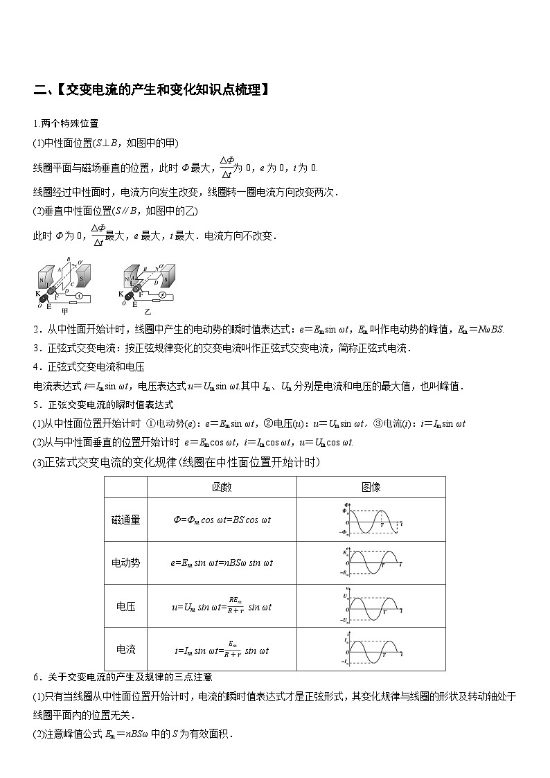 人教版高中物理选择性必修二 同步精讲精练3.1交变电流（原卷版）第2页