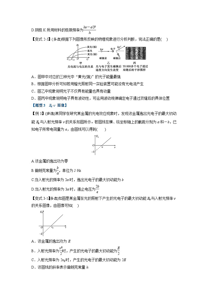 人教版高中物理选择性必修三 同步精讲精练专题4.2 光子的认识、光电效应的图像分析（原卷版）第3页