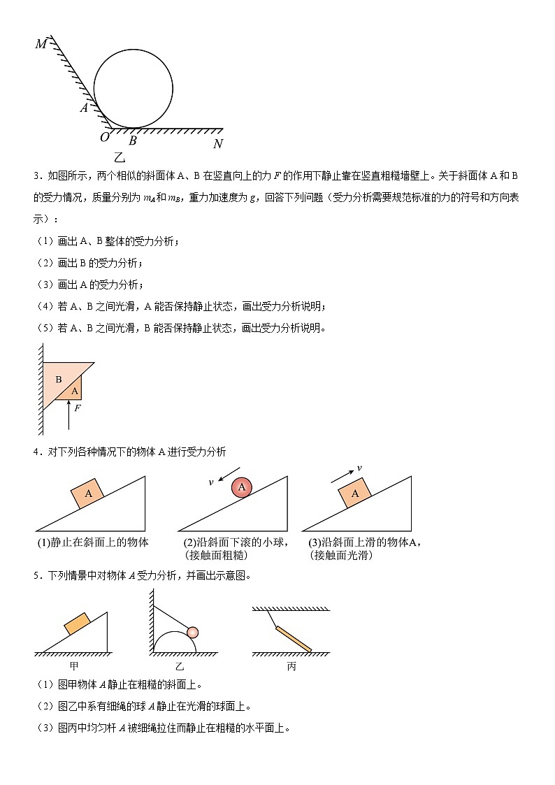 人教版高中物理必修一 同步精讲精练3.3.2作图：受力分析（学生版）第2页