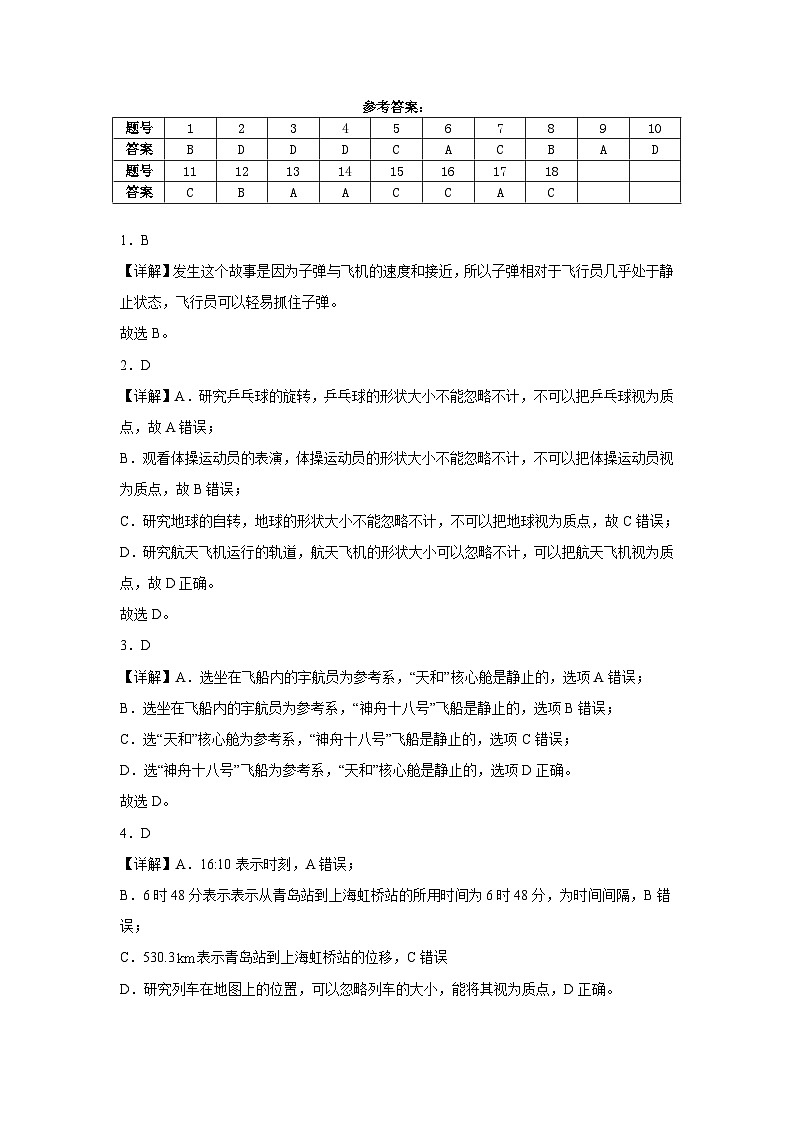 高一物理答案第1页