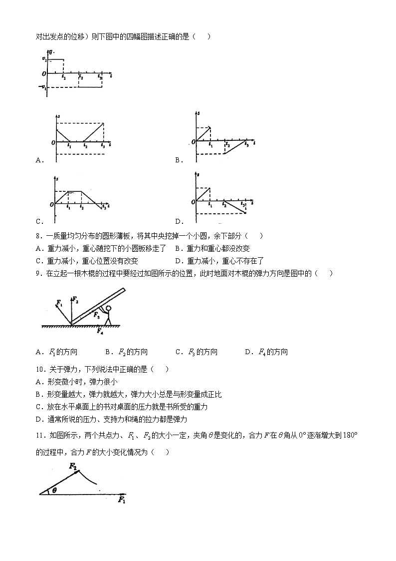 上海市中国中学2024-2025学年高一上学期期中考试物理试卷第2页